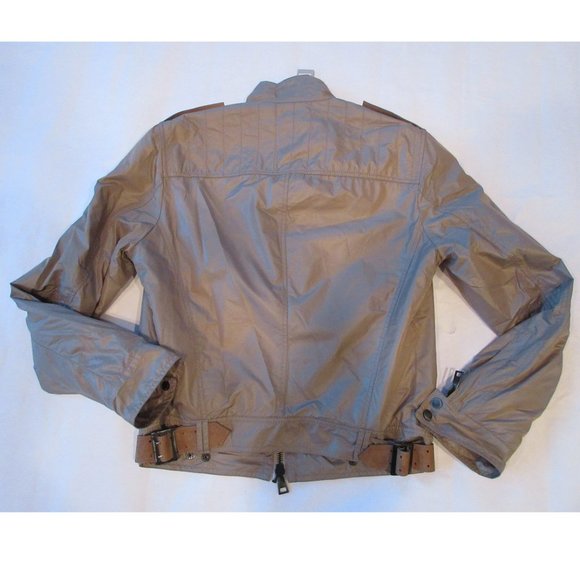 1G First Generation Rain Men's Waterproof Beige Bomber Jacket - Picture 4 of 8